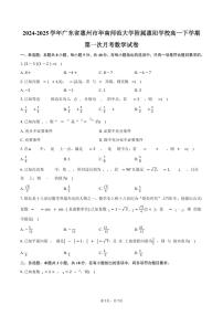 广东省惠州市华南师范大学附属惠阳学校2024-2025学年高一（下）第一次月考数学试卷（含答案）