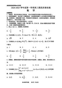 山东省淄博市2024-2025学年第一学期高三期末摸底质量检测数学试卷（含答案）