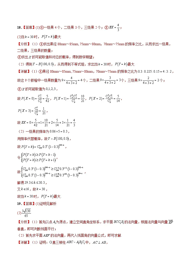 04(上海专用)-2025年高考数学模拟卷(参考答案)第2页