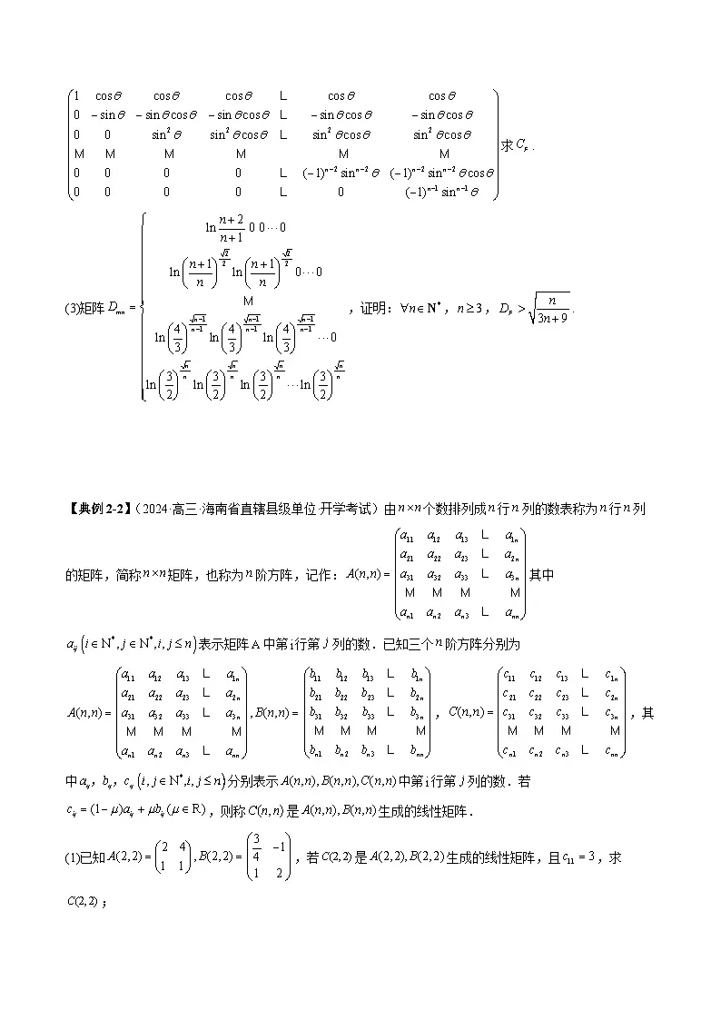 2025年新高考数学突破新定义压轴题综合讲义专题07线性代数背景下的新定义(三大题型)专题特训(学生版+解析)第3页