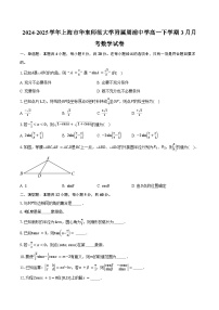 2024-2025学年上海市华东师范大学附属周浦中学高一下学期3月月考数学试卷（含答案）