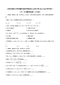 上海外国语大学附属外国语学校松江云间中学2024-2025学年高一(下)月考数学试卷(3月份)(含解析)