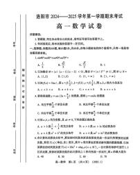 河南省洛阳市2024-2025学年高一上学期期末 数学试卷（含答案）
