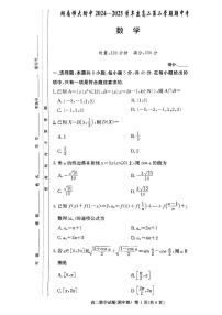 湖南省长沙市湖南师范大学附属中学2024-2025学年高二下学期期中考试数学试题【含答案】