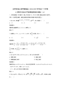 江苏省连云港市赣榆区2024-2025学年高一下学期4月期中学业水平质量监测数学试题（A）（解析版）