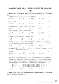 2025届陕西省西安市高三下学期高考适应性考试数学模拟试题（三模）含解析