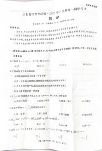 湖南三湘名校联盟2024-2025学年高一下学期期中考试数学试题（含答案）