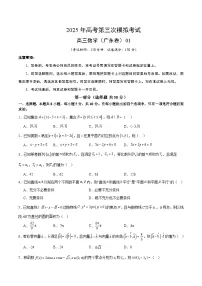 2025年高考第三次模拟考试卷：数学（广东卷01）（考试版）