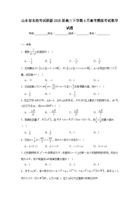 山东省名校考试联盟2025届高三下学期4月高考模拟考试数学试题（无答案）