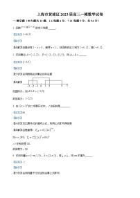上海市黄浦区2023届高三上学期一模数学试题（解析版）