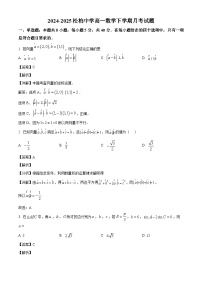 福建省厦门松柏中学2024-2025学年高一下学期3月月考 数学试题（含解析）