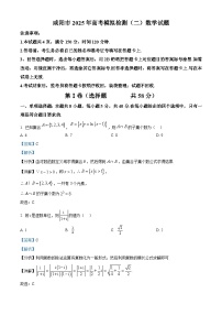 陕西省咸阳市2025届高三下学期二模数学试卷（Word版附解析）