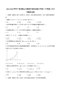 2024-2025学年广东省佛山市南海外国语高级中学高二下学期4月月考数学试卷（含答案）
