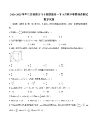 2024-2025学年江苏省淮安市十校联盟高一下4月期中学情调查测试数学试卷（含答案）