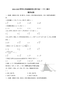 2024-2025学年江苏省南京师大附中高一（下）期中数学试卷（含答案）
