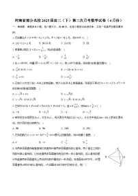 河南省部分名校2025届高三(下)第三次月考数学试卷(4月份)(含解析)