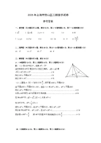 2025上海宝山区高考二模数学试卷及参考答案