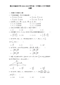 重庆市渝西中学2024−2025学年高一下学期3月月考 数学试题（含解析）
