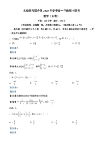 湖南省名校联考联合体2024-2025学年高一下学期期中考试数学试题（B卷）  含解析