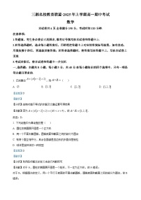 湖南省三湘名校联盟2024-2025学年高一下学期期中考试数学试题 含解析