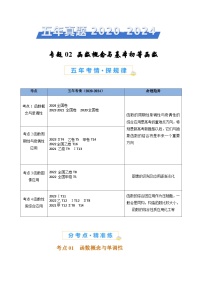 专题02 函数概念与基本初等函数-【好题汇编】五年（2020-2024）高考数学真题分类汇编（全国通用）（原卷版）