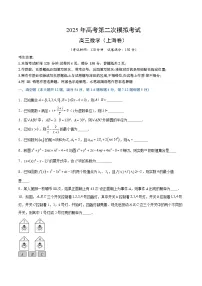 2025年高考第二次模拟考试卷:数学(上海卷)(考试版)