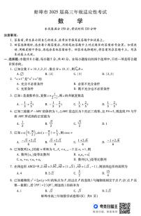 2025届安徽省蚌埠市高三下学期高考适应性考试数学试题（含答案）