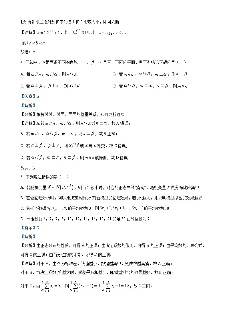 天津市十二区重点学校2024-2025学年高三下学期联考(一)数学试题 含解析第2页