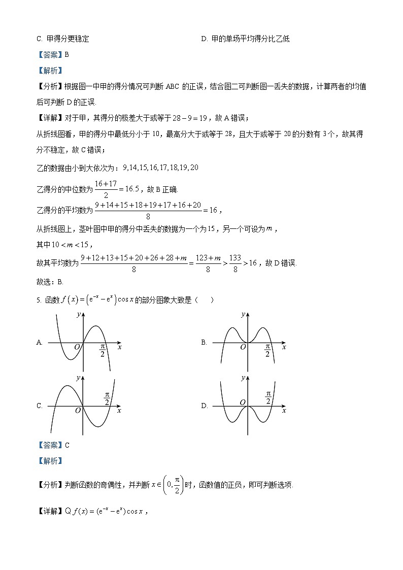 四川省泸州市2024届高三第二次教学质量诊断性考试文科数学试题 含解析第3页