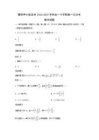 重庆市七校联考2024-2025学年高一下学期第一次月考数学试卷（解析版）