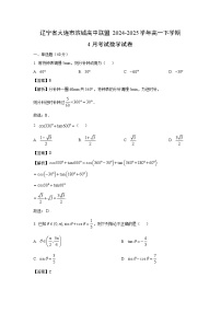 辽宁省大连市滨城高中联盟2024-2025学年高一下学期4月考试数学试卷（解析版）