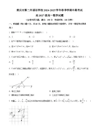 重庆市第二外国语学校2024-2025学年高一下学期期中考试数学试卷(Word版附解析)