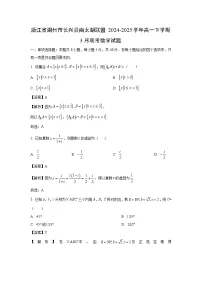 浙江省湖州市长兴县南太湖联盟2024-2025学年高一下学期3月联考数学试卷(解析版)