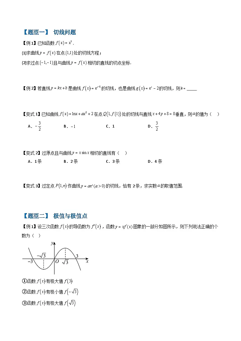 备战2025年高考数学(新高考专用)抢分秘籍导数及其应用(九大题型)(学生版)第2页