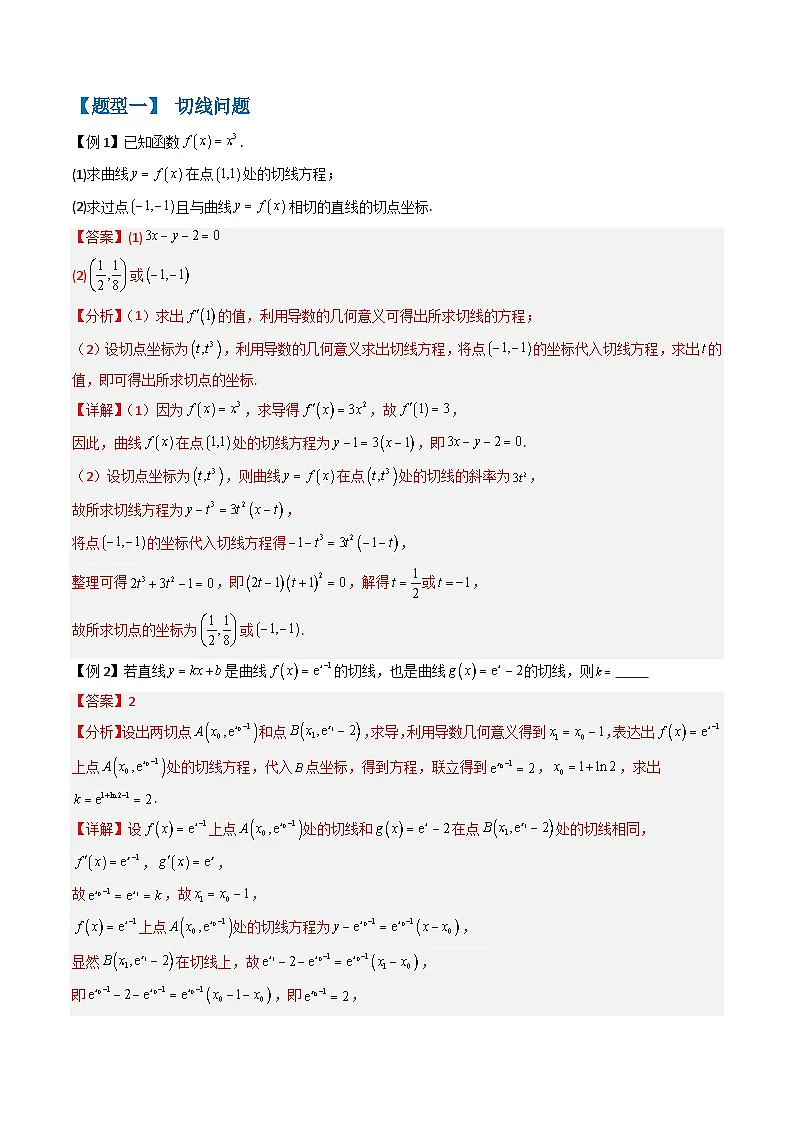 备战2025年高考数学(新高考专用)抢分秘籍导数及其应用(九大题型)(教师版)第2页