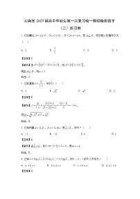 云南省2025届高中毕业生第一次复习统一模拟检测（二）练习卷数学试卷（解析版）
