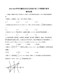 2024-2025学年安徽省安庆市示范高中高二下学期期中联考数学试卷(含答案)