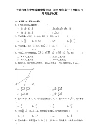 天津市耀华中学滨城学校2024−2025学年高一下学期3月月考 数学试题（含解析）