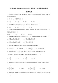 江苏省扬州高邮市2024-2025学年高二下学期期中数学检测试题（附答案）