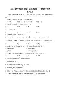 浙江省杭州市S9联盟2024-2025学年高一下学期期中联考试题 数学 含答案