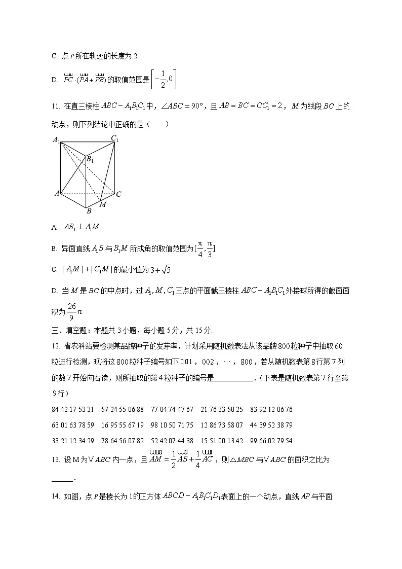 安徽省安庆市2024-2025学年高一下学期期中数学检测试题(含答案)第3页
