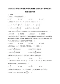2024-2025学年云南省红河哈尼族彝族自治州高一下学期期末数学检测试题(含答案)