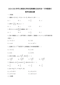 2024-2025学年云南省红河哈尼族彝族自治州高一下学期期末数学检测试题1(含答案)