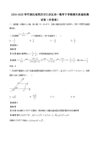 2024-2025学年湖北省武汉市江岸区高一数学下学期期末质量检测试卷（附答案）