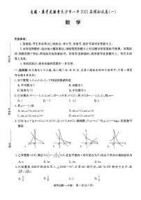 炎德英才大联考长沙市一中2025届高三数学模拟试卷(一)【含答案】