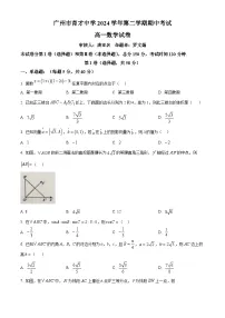 广东省广州市育才中学2024-2025学年高一下学期期中考试数学试卷（原卷版+解析版）