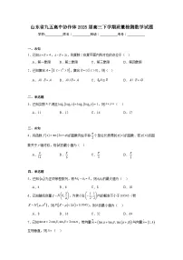 山东省九五高中协作体2025届高三下学期质量检测数学试题（无答案）