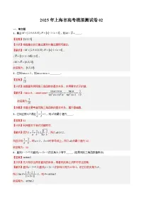 2025年高考数学二轮热点题型归纳与演练(上海专用)高考模拟测试卷02(学生版+解析)特训