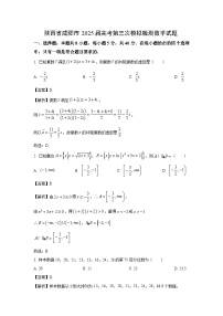 陕西省咸阳市2025届高考第三次模拟检测数学试卷（解析版）