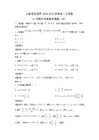 山东省菏泽市2024-2025学年高一上学期11月期中考试（B）数学试卷（解析版）
